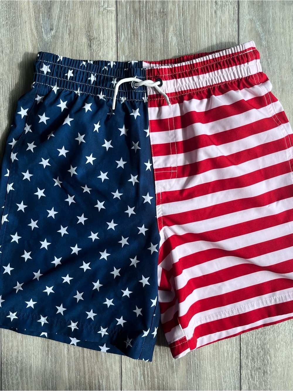 Boys Size XL Swim Trunks Old Navy American Flag Patriotic Red White and Blue